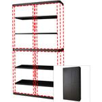 Paperflow easyOffice 80" Black Storage Cabinet Top, Back, Base and Shelves View Product Image