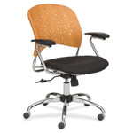 Safco Reve Task Chair Round Plastic Wood Back View Product Image