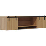 Safco 72" Mirella Wall-Mounted Hutch with Wood Doors View Product Image