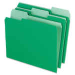 Pendaflex Colored File Folders, 1/3-Cut Tabs, Letter Size, Green/Light Green, 100/Box View Product Image