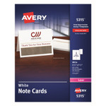 Avery Note Cards, Laser Printer, 4 1/4 x 5 1/2, Uncoated White, 60/Pack with Envelopes View Product Image