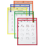 C-Line Reusable Dry Erase Pockets, 9 x 12, Assorted Primary Colors, 25/Box View Product Image