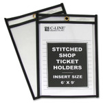 C-Line Shop Ticket Holders, Stitched, Both Sides Clear, 50 Sheets, 6 x 9, 25/Box View Product Image