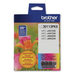 Brother LC3011 Ink, 200 Page-Yield, Cyan/Magenta/Yellow, 3/Pack View Product Image