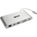 Tripp Lite USB-C Docking Station w/ USB-A , HDMI, VGA, mDP, Gbe, Memory Cards 3.5mm, USB C PD Charging 4K @ 30Hz View Product Image