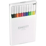 uni-ball EMOTT Porous Point Pen, Stick, Fine 0.4 mm, Assorted Ink Colors, White Barrel, 10/Pack View Product Image