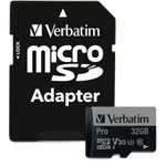 Verbatim 32GB Pro 600X microSDHC Memory Card with Adapter, UHS-I U3 Class 10 View Product Image