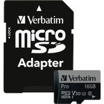 Verbatim 16GB Pro 600X microSDHC Memory Card with Adapter, UHS-I U3 Class 10 View Product Image