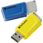 Verbatim 16GB Store 'n' Click USB Flash Drive - 2pk - Blue, Yellow View Product Image