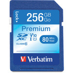 Verbatim 256GB Premium SDXC Memory Card, UHS-I V10 U1 Class 10 View Product Image