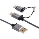 Sync & Charge microUSB Cable with Lightning Adapter - 47 in. Braided Black View Product Image