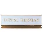 Xstamper Pedestal Aluminum 2"x8" Desk Sign View Product Image