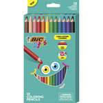 BIC Kids Jumbo Coloring Pencils, 1 mm, HB2 (#2), Assorted Lead, Assorted Barrel Colors, 12/Pack View Product Image