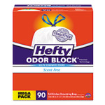 Hefty Strong Tall Kitchen Drawstring Bags, 13 gal, 0.9 mil, 23.75" x 27", White, 90/Box, 3 Boxes/Carton View Product Image