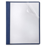 Oxford Paper Report Cover, Tang Clip, Letter, 1/2" Capacity, Clear/Navy, 5/Pack View Product Image