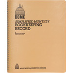 Dome Simplified Monthly Bookkeeping Record, Tan Vinyl Cover, 128 Pages, 8 1/2 x 11 View Product Image