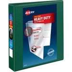 Avery Heavy-Duty View Binder with DuraHinge and One Touch Slant Rings, 3 Rings, 1.5" Capacity, 11 x 8.5, Green View Product Image