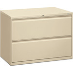 HON 800 Series Two-Drawer Lateral File, 42w x 19.25d x 28.38h, Putty View Product Image