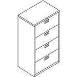 HON 600 Series Four-Drawer Lateral File, 30w x 18d x 52.5h, Black View Product Image