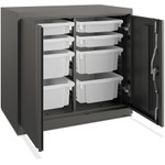 HON Flagship Storage Cabinet with 4 Small and 4 Medium Bins, 30 x 18 x 28, Charcoal View Product Image