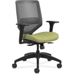 HON Solve Series ReActiv Back Task Chair, Supports up to 300 lbs., Meadow Seat/Charcoal Back, Black Base View Product Image