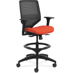 HON Solve Series Mesh Back Task Stool, Supports up to 300 lbs., Bittersweet Seat, Bittersweet Back, Black Base View Product Image