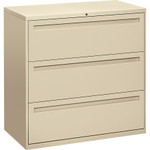 HON 700 Series Three-Drawer Lateral File, 42w x 18d x 39.13h, Putty View Product Image