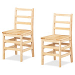 Jonti-Craft KYDZ Ladderback Chair, 18" Seat Height, Natural Seat/Natural Back, Natural Base, 2/Carton View Product Image