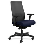 HON Ignition 2.0 4-Way Stretch Mid-Back Mesh Task Chair, Supports up to 300 lbs., Navy Seat, Black Back/Base View Product Image