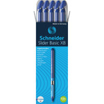 Schneider Slider Ballpoint Pen, Stick, Extra-Bold 1.4 mm, Blue Ink, Blue/Silver Barrel, 10/Box View Product Image