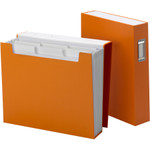 Smead Book Shelf Organizer w/ SuperTab, 2.5" Expansion, 6 Sections, 1/3-Cut Tab, Letter Size, Vibrant Orange/White View Product Image