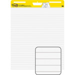 Post-it Easel Pads Super Sticky Self-Stick Easel Pads, Ruled 1 1/2", 25 x 30, White, 30 Sheets, 2/Carton View Product Image