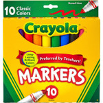 Crayola Non-Washable Marker, Broad Bullet Tip, Assorted Colors, 10/Pack View Product Image