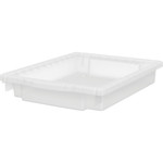 HON Flagship Storage Bins, 3 Sections, 12.75" x 16" x 3", Translucent White View Product Image