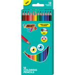 BIC Kids Coloring Pencils, 0.7 mm, HB2 (#2), Assorted Lead, Assorted Barrel Colors, 12/Pack View Product Image