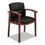HON 5000 Series Park Avenue Collection Guest Chair, 23.5" x 22" x 34", Black Seat/Black Back, Mahogany Base View Product Image
