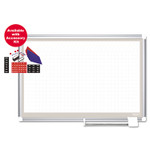 MasterVision All Purpose Magnetic Planning Board, 1 sq/in Grid, 48 x 36, Aluminum Frame View Product Image