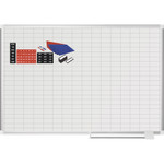 MasterVision Platinum Plus Magnetic Porcelain Dry Erase Board, 1 x 2 Grid, 72 x 48, Aluminum View Product Image
