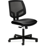 HON Volt Series Mesh Back Leather Task Chair, Supports up to 250 lbs., Black Seat/Black Back, Black Base View Product Image