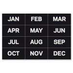 MasterVision Interchangeable Magnetic Board Accessories, Months of Year, Black/White, 2" x 1" View Product Image