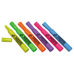 AbilityOne 7520013837943 SKILCRAFT Large Fluorescent Highlighter, Chisel Tip, Assorted Colors, 6/Set View Product Image