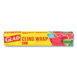 Glad ClingWrap Plastic Wrap, 200 Square Foot Roll, Clear, 12/Carton View Product Image