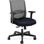 HON Convergence Mid-Back Task Chair with Syncho-Tilt Control/Seat Slide, Supports up to 275 lbs, Navy Seat, Black Back/Base View Product Image