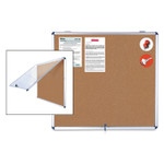 MasterVision Slim-Line Enclosed Cork Bulletin Board, 47 x 38, Aluminum Case View Product Image