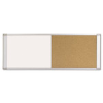 MasterVision Combo Cubicle Workstation Dry Erase/Cork Board, 36x18, Silver Frame View Product Image