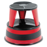 Cramer Kik-Step Steel Step Stool, 2-Step, 350 lb Capacity, 16" dia. x 14.25h, Red View Product Image