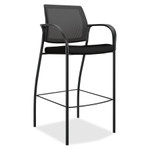 HON Ignition 2.0 Ilira-Stretch Mesh Back Cafe Height Stool, Supports up to 300 lbs., Black Seat/Black Back, Black Base View Product Image