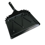 Boardwalk Metal Dust Pan, 12" Wide, 2" Handle, Black View Product Image