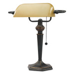 Alera Traditional Banker's Lamp, 10"w x 13.38"d x 16"h, Antique Bronze View Product Image