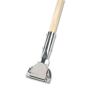 Boardwalk Clip-On Dust Mop Handle, Lacquered Wood, Swivel Head, 1" Dia. x 60in Long View Product Image